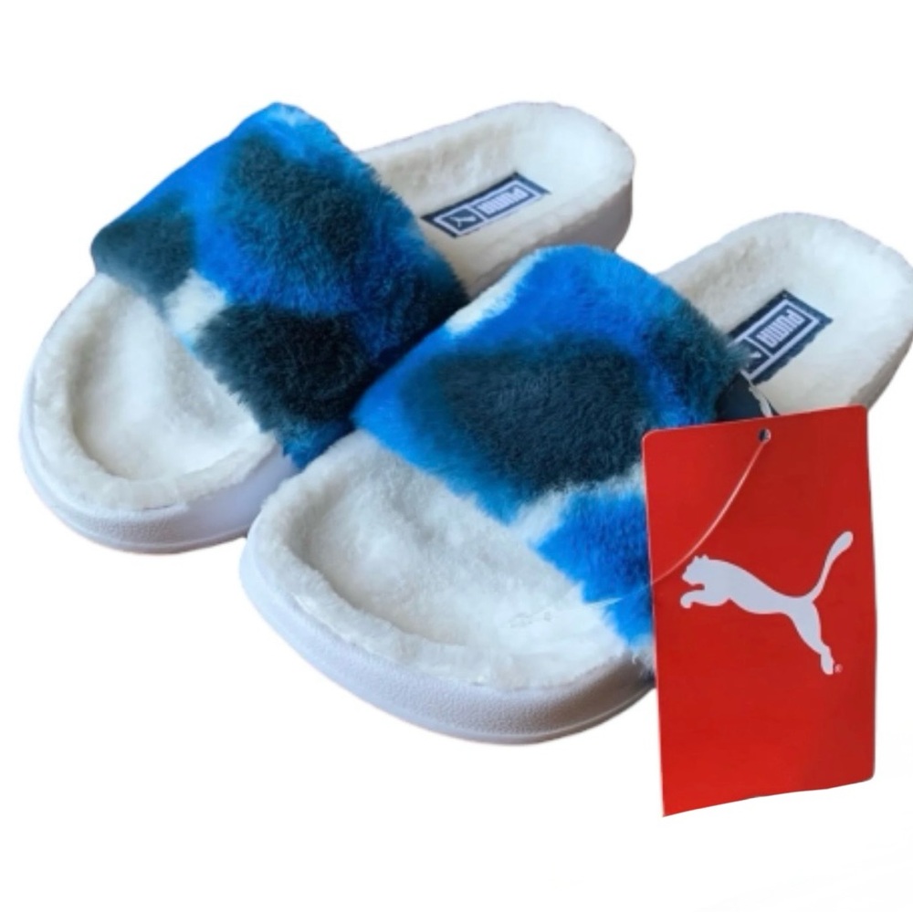 🩵 Puma Furry Fluff Tie Dye Slides – Women’s Size 7 🩵